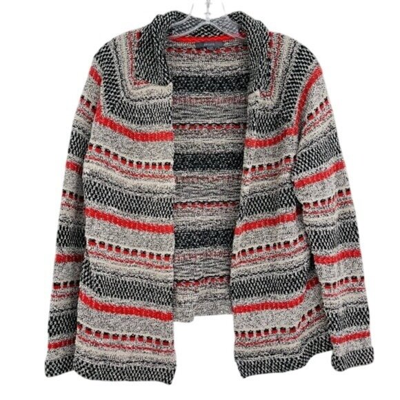 Pernua Marks & Spencer Texture Knit Cardigan Womens 14 16 Red Black - Picture 1 of 9